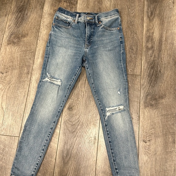 Women’s Distressed Express Jeans White Label Skinny High Rise Size 4 Short - Picture 4 of 7